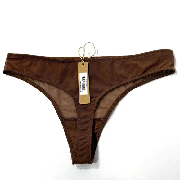 SKIMS Mesh Built Up Thong Lot of 2 Jasper XS - Picture 3 of 9